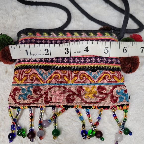 Unbranded Mini Beaded Shoulder Bag Boho Crossbody Purse Tassel - Picture 7 of 9
